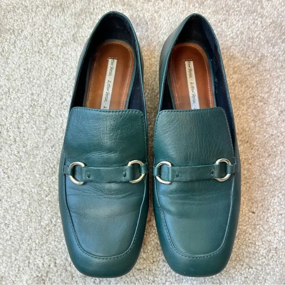 &amp; Other Stories Green Leather Slip On Loafers Size 8