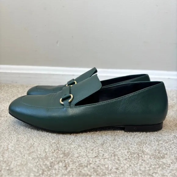 &amp; Other Stories Green Leather Slip On Loafers Size 8