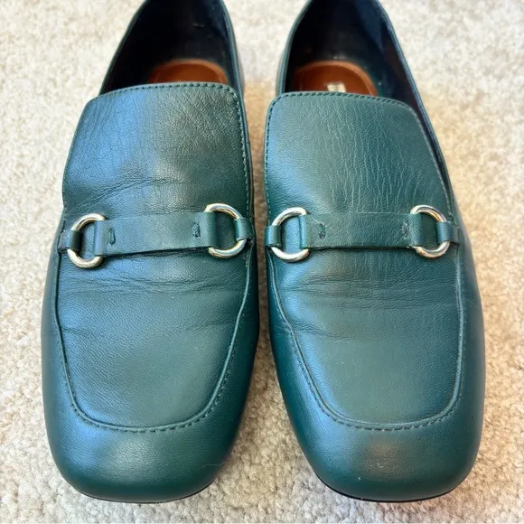 &amp; Other Stories Green Leather Slip On Loafers Size 8