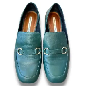 &amp; Other Stories Green Leather Slip On Loafers Size 8