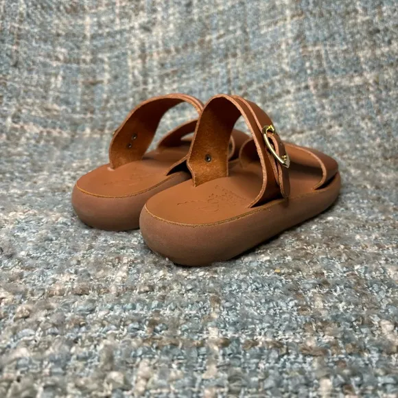 Ancient Greek Sandals Women's Preveza Comfort Leather Slip On Sandals in All Tan