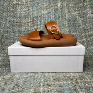 Ancient Greek Sandals Women's Preveza Comfort Leather Slip On Sandals in All Tan