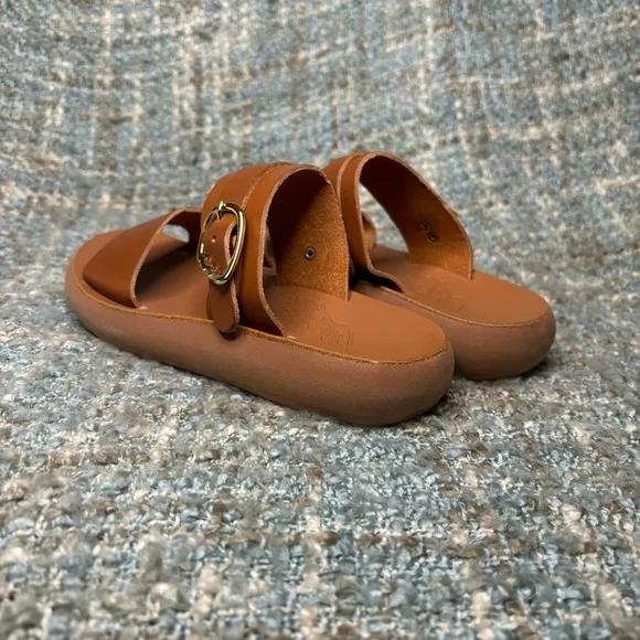 Ancient Greek Sandals Women's Preveza Comfort Leather Slip On Sandals in All Tan