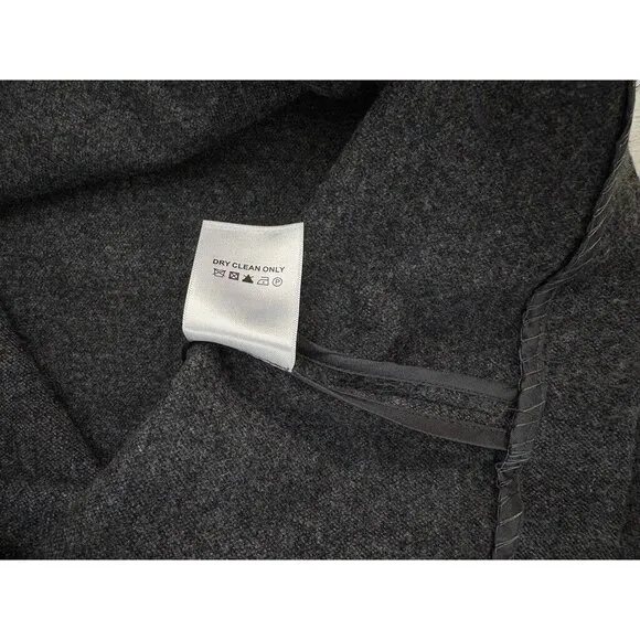 Ann Mashburn M Evelyn Pull On Skirt Charcoal Stretch Hopsack Wool Pencil EUC