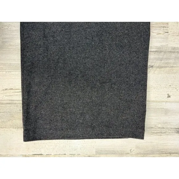 Ann Mashburn M Evelyn Pull On Skirt Charcoal Stretch Hopsack Wool Pencil EUC
