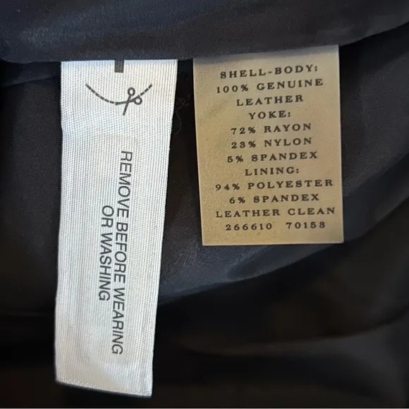 Ann Taylor Black Leather With Stretch Top Panel Size 8 Mini Skirt.