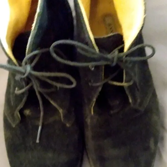 Ann Taylor Comfy Black Suede Desert Boots Lace up Women's Size 7.5