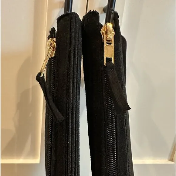 Anne Klein Audrey Tall Riding Boots Knee High Black iFlex Low Block Heel Size 7