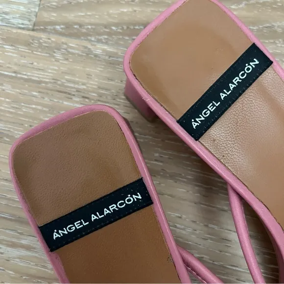 Anthropologie Angel Alarcon Strappy Slingback Heeled Pink Leather Sandals