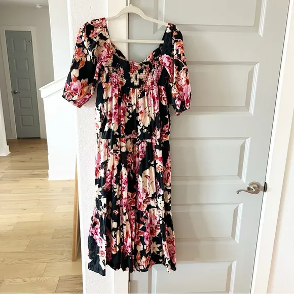 Anthropologie Blossom Floral Maxi Dress