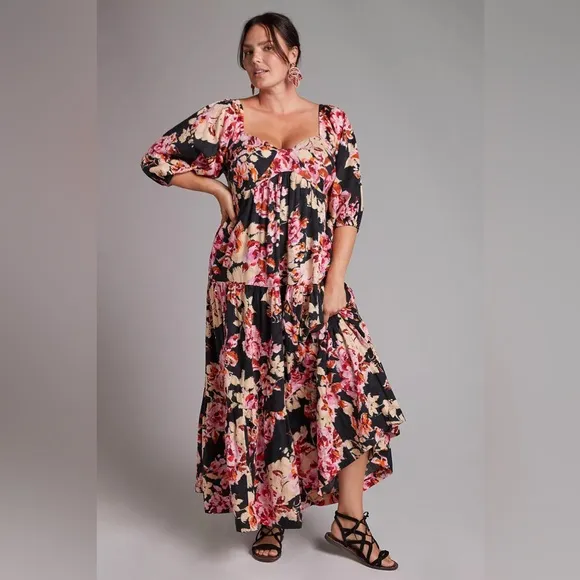 Anthropologie Blossom Floral Maxi Dress