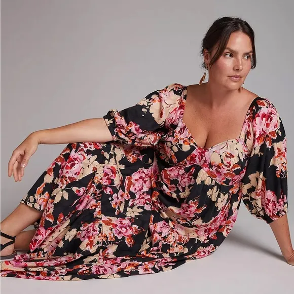 Anthropologie Blossom Floral Maxi Dress