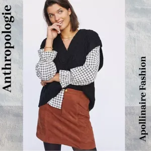 ANTHROPOLOGIE BY LEA &amp; VIOLA CABLE KNIT SWEATER VEST IN BLACK XL NWT