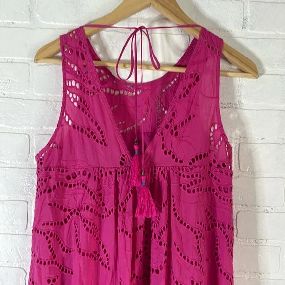 ANTHROPOLOGIE by MAEVE Belrose Eyelet Maxi Dress Pink Dress Size small