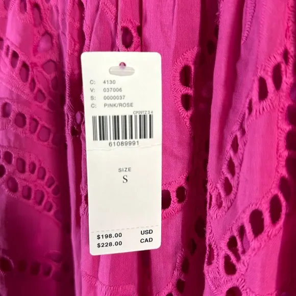 ANTHROPOLOGIE by MAEVE Belrose Eyelet Maxi Dress Pink Dress Size small