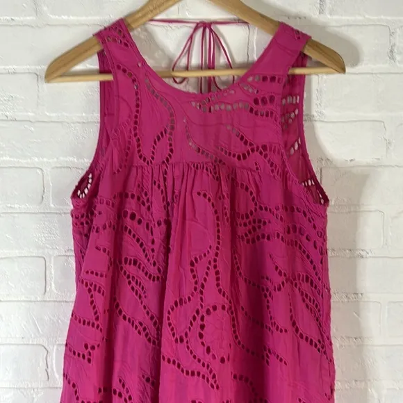 ANTHROPOLOGIE by MAEVE Belrose Eyelet Maxi Dress Pink Dress Size small