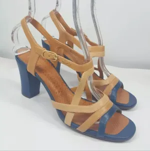 Anthropologie Chie Mihara Size 38.5 Sandals Strappy Leather Heel
