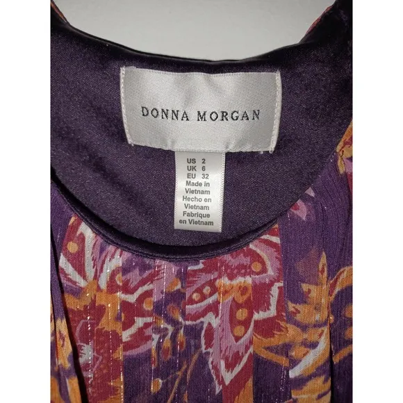 Anthropologie Donna Morgan Womens Liv Floral Midi Dress Sz Us 2 BHLDN Reg $228