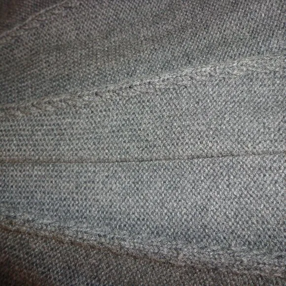 Anthropologie HWR Monogram Cotton Knit Skirt S Charcoal Roll-Down Waist Flounce