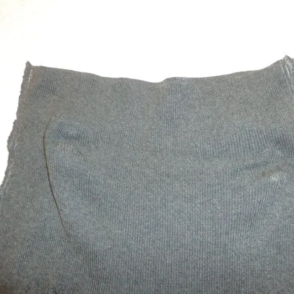 Anthropologie HWR Monogram Cotton Knit Skirt S Charcoal Roll-Down Waist Flounce