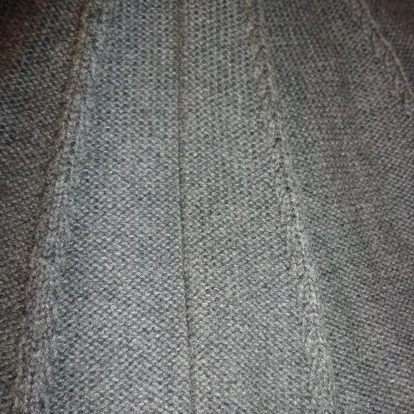 Anthropologie HWR Monogram Cotton Knit Skirt S Charcoal Roll-Down Waist Flounce