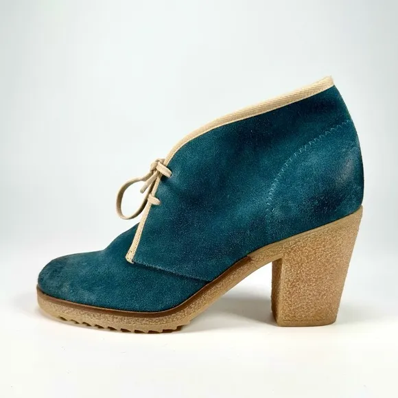 Anthropologie Jasper &amp; Jeera Blue Suede Yuma Booties