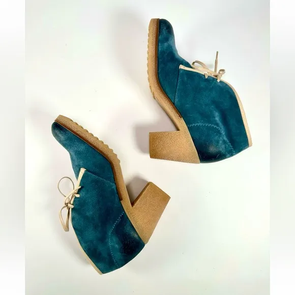 Anthropologie Jasper &amp; Jeera Blue Suede Yuma Booties