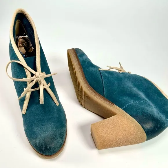 Anthropologie Jasper &amp; Jeera Blue Suede Yuma Booties