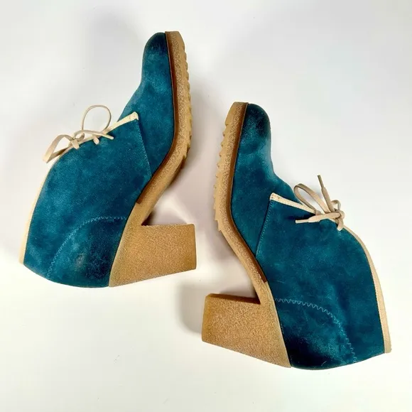 Anthropologie Jasper &amp; Jeera Blue Suede Yuma Booties