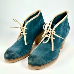 Anthropologie Jasper &amp; Jeera Blue Suede Yuma Booties