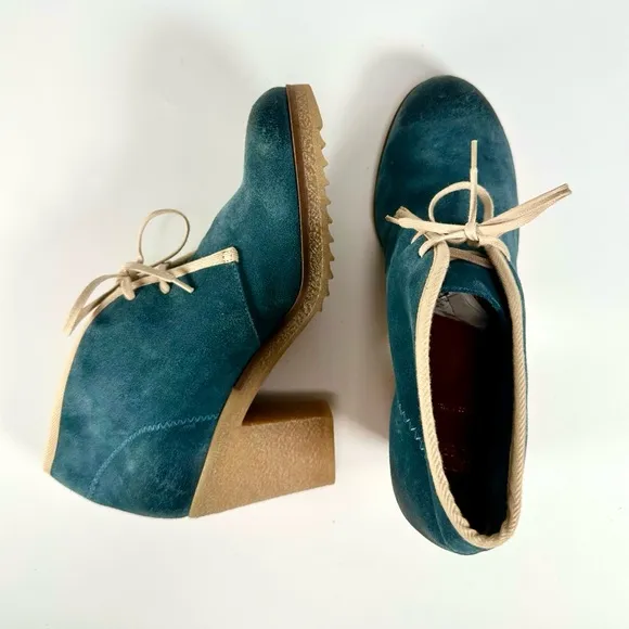 Anthropologie Jasper &amp; Jeera Blue Suede Yuma Booties