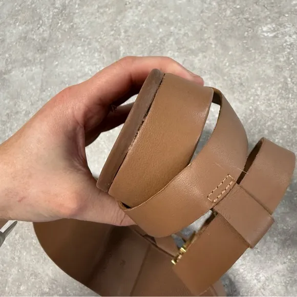 Anthropologie Kaanas Koko Thong Strappy Greek Style Sandals in honey size 8