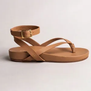 Anthropologie Kaanas Koko Thong Strappy Greek Style Sandals in honey size 8