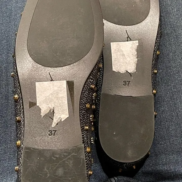 Anthropologie, Lola Cruz studded denim loafers