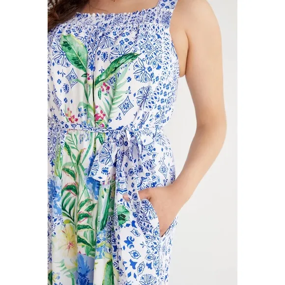 Anthropologie Maeve Bouquet Flounced Maxi Dress