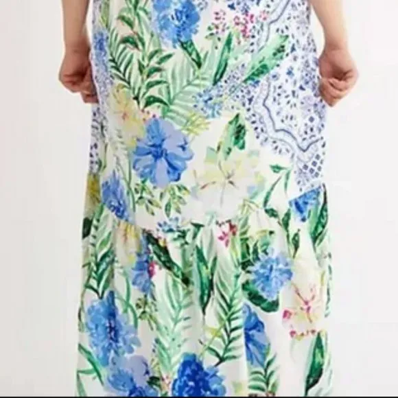 Anthropologie Maeve S NWT Bouquet Flounced Maxi Dress Floral Bohemian New