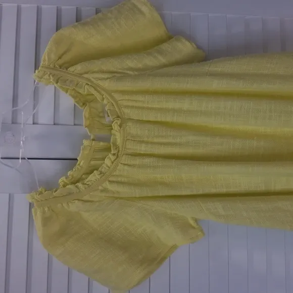 Anthropologie Maeve Selah High-Low Maxi Cotton Dress Neon M