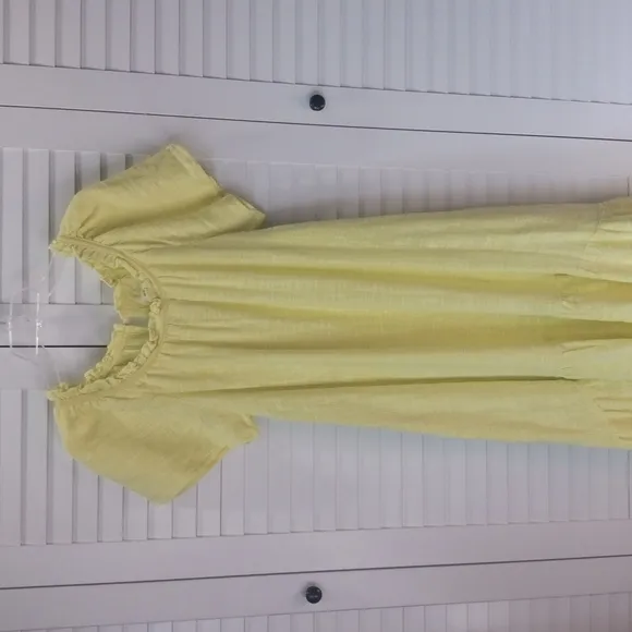 Anthropologie Maeve Selah High-Low Maxi Cotton Dress Neon M
