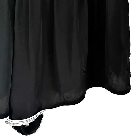 Anthropologie Silky Ruffle Pajama Shorts In Black With Western Motif Size XL NWT