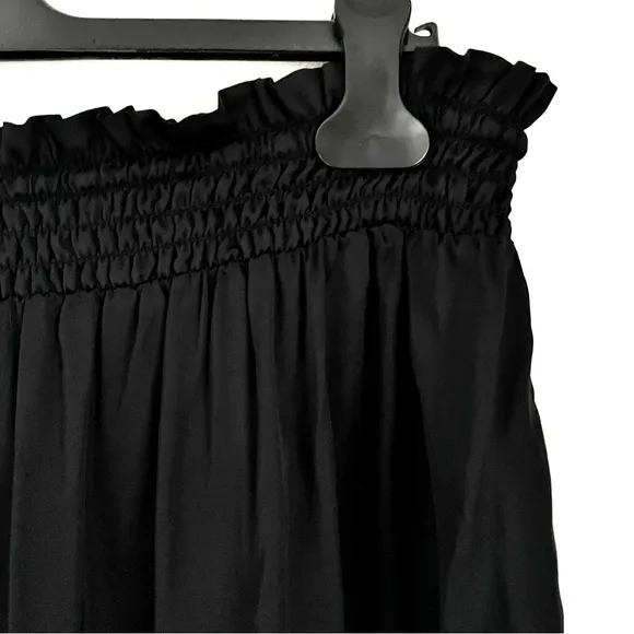Anthropologie Silky Ruffle Pajama Shorts In Black With Western Motif Size XL NWT