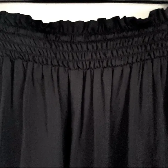 Anthropologie Silky Ruffle Pajama Shorts In Black With Western Motif Size XL NWT