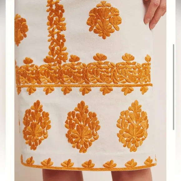 Anthropologie Verona embroidered pencil skirt