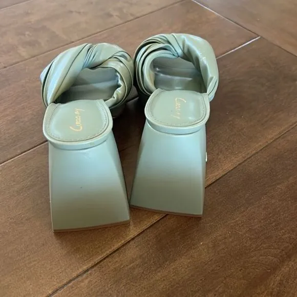 Anthropologie x Circus NY Marianna Heel Green Summer Sandals US 8.5