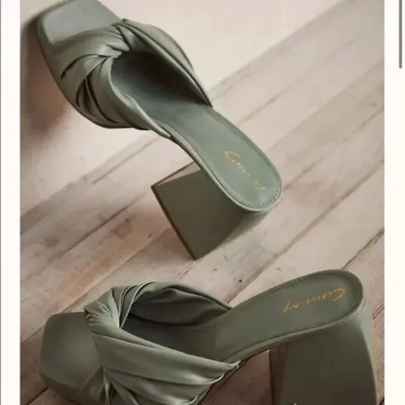 Anthropologie x Circus NY Marianna Heel Green Summer Sandals US 8.5