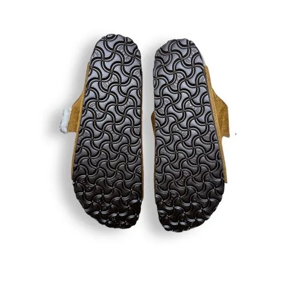 Anthropologie x Birkenstock Arizona Shearling-Lined Suede Leather Sandals Mink