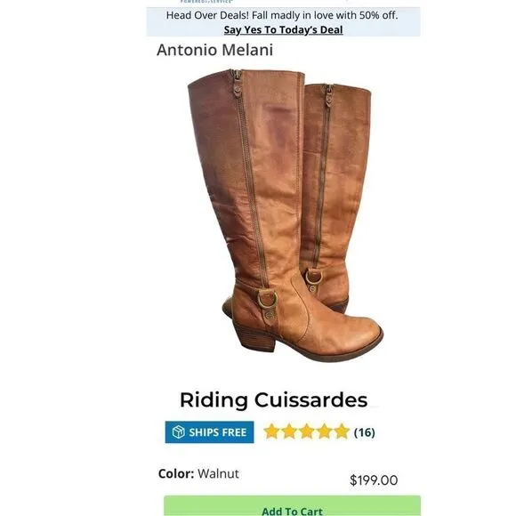 ANTONIO MELANI Leather Distressed Shae Cuissardes Riding Boots
