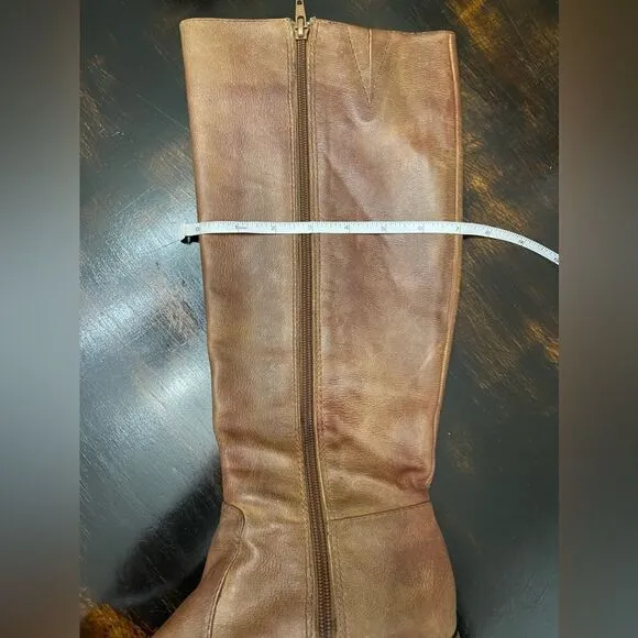 ANTONIO MELANI Leather Distressed Shae Cuissardes Riding Boots
