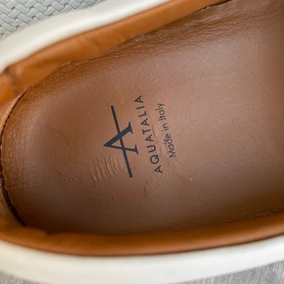 Aquatalia Alisha leather slip on loafers