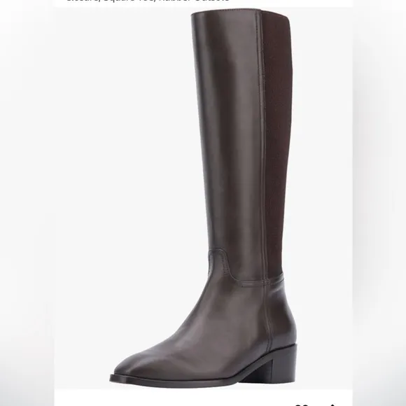 Aquatalia almond Toe espresso brown Leather Knee-High women’s boots size 11
