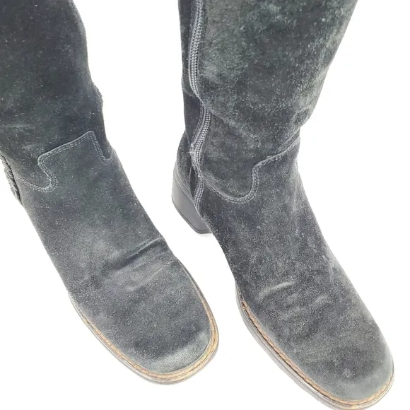 Aquatalia black suede riding boots 7.5